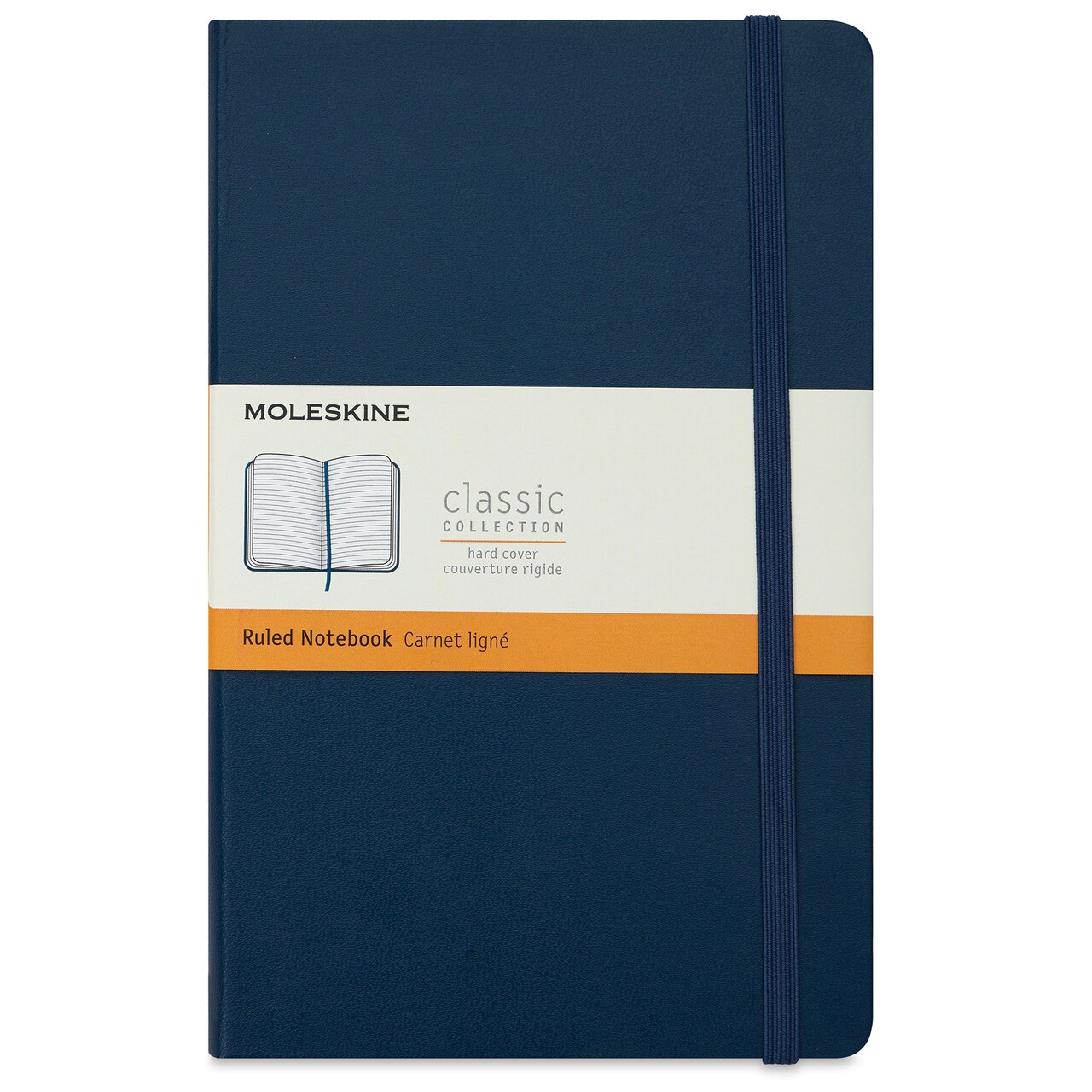 Moleskine Classic Hardcover Notebook - Sapphire Blue, Ruled, 8-1/4" x 5"
